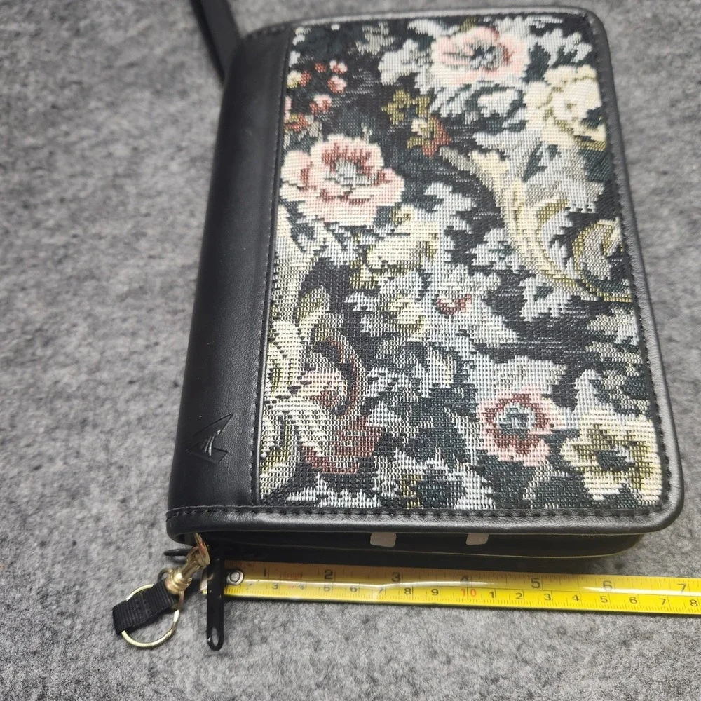 Apego Vintage Millenium Organizer Calendar Planner Black Floral Tapestry NOS